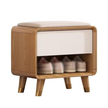 Imagem de uhyOHF Banco de apoio para os pés Armário de sapatos de armazenamento e armazenamento integrado com almofada para troca de sapatos que entra na porta do banco de pés para trocar de casa, uma cor G 100