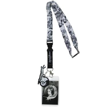 Imagem de Cordão de identificação Junji Ito Collection Porta-crachá com cartão de personagem, pingente de borracha para chaveiros, chaveiro e carteira