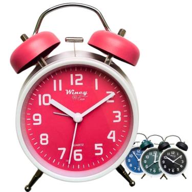 Imagem de Relógio Despertador 2 Sinos Clássico Wincy Analógico Redondo com Alarme e Luz Noturna PDB01031v