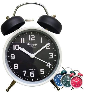 Imagem de Relógio Despertador 2 Sinos Clássico Wincy Analógico Redondo com Alarme e Luz Noturna PDB01031v