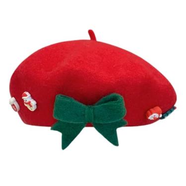 Imagem de Boina de Natal Feminina,Boina de Natal - feminina,Chapéu de pintor de lã de, chapéu de boina decorativo, chapéu de inverno feminino para viagens