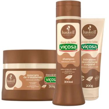 Imagem de Kit Haskell Doce de Leite  Shampoo + Máscara + Hidratante Corporal