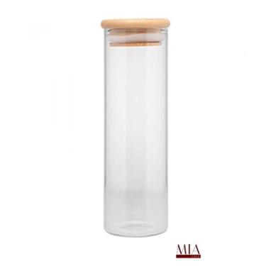 Imagem de Porta Mantimento de Vidro Borossilicato com Tampa de Bambu 210ml - WOL