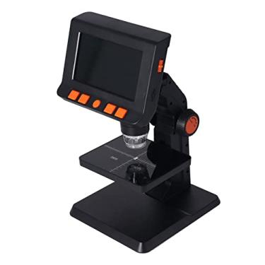 Imagem de KIMISS Microscópio Digital Eletrônico de Mesa Portátil HD Ampliação 1000X Tela LCD de 4,3 Polegadas Com 8 Luzes LED Ajustáveis ​​para Pesquisa Científica, Educação, Amadores, ABS
