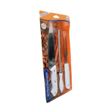 Imagem de Kit Para Churrasco 3 Peças Em Aço Inoxidável Gp6