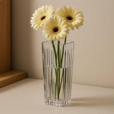 Imagem de Vaso Cristal Ecológico Transparente Soho 15cm Quadrado Luxo Decorativo