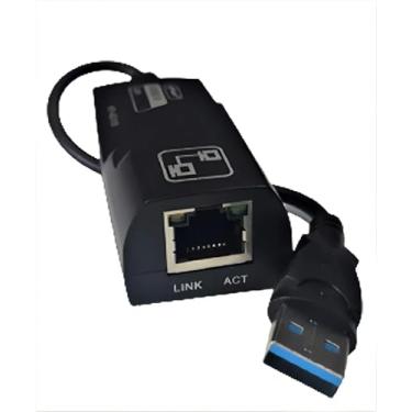 Imagem de Adaptador Ethernet Gigabit USB 3.0 para RJ45, 1000 Mbps, Preto, Compatível com Windows/Mac/Linux, 20cm Cabo, Modelo KP-AD106