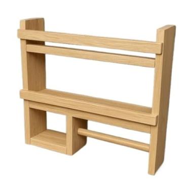 Imagem de Organizador de Cozinha Madeira Maciça Artesanal Porta Tempero e Papel Toalha Nicho Multiuso para Cozinha Compacta, Chefs Domésticos e Moradores
