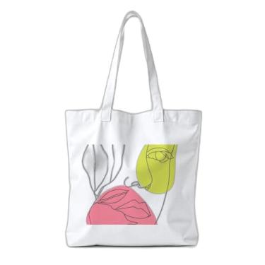 Imagem de Kit 10 Sacola Ecologica Charmosa Reutilizável 38x41,5cm Estampa Rosto Feminino