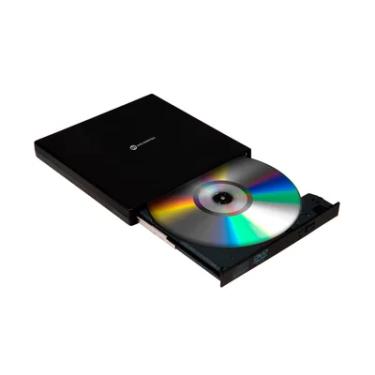 Imagem de Drive Goldentec Gravador Externo CD e DVD, Windows, Linux e Mac OS, USB, Preto