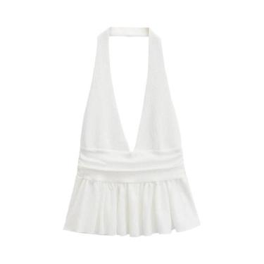 Imagem de Camisola Feminina Sexy Sem Mangas E Costas Descobertas, Top De Praia D