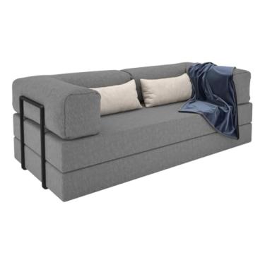 Imagem de Sofá Cama Bubble Compactado180cm Estilo Industrial (Cinza)