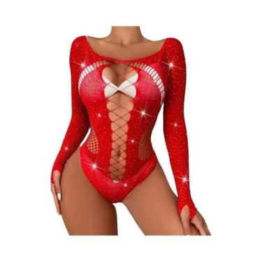 Imagem de Body Sexy Feminino Com Renda E Costas Descobertas, Detalhes Em Cristal