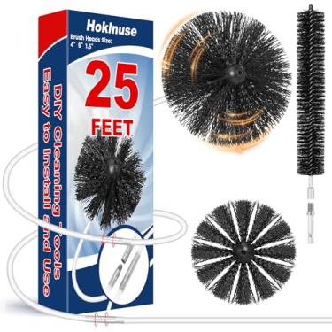 Imagem de HOKLNUSE Kit de limpeza de ventilação de secador, kit de limpeza de dutos para secador de ar, ventilação HVAC, chaminé, chaminé, pelota, fogão, calha, downspout, kit de ventilação de limpador de