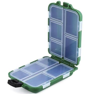 Imagem de Caixa organizadora de equipamentos de pesca mini caixa compacta para armazenamento de pesca ao ar livre (verde)