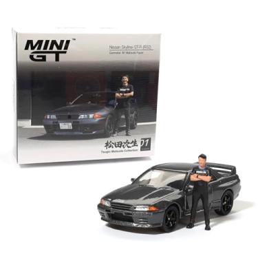 Imagem de 1:64 Diecast Model Car Compatible with Nissan Skyline GT-R (R32) Nismo Gunmetal W/Matsuda Figure Tsugio Matsuda Collection Limited Edition by Mini GT MGT00869