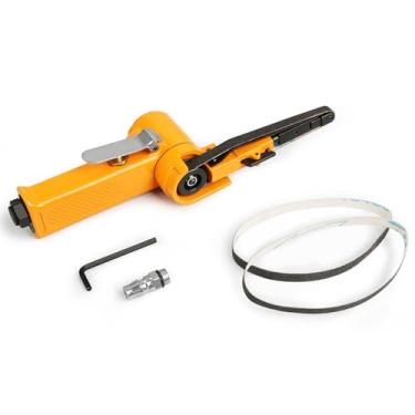 Imagem de Máquina de lixamento pneumática multifuncional com cinta para desbaste polimento desoxidação e tratamentos superfície na indústria mecânica hardware marcenaria construção naval