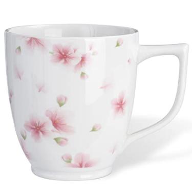 Imagem de Asmwo Caneca de café cerâmica Mom 473 ml xícara de chá de porcelana flores de cerejeira caneca presentes para mulheres esposa mamãe namorada avó
