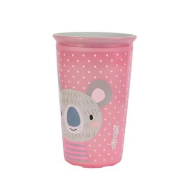 Imagem de Copo Mágico 360° Anti-Vazamento para Bebês, Rosa com Estampa de Coala, 235ml, Polipropileno, 8x12,5x8cm, Ideal para Transição da Mamadeira