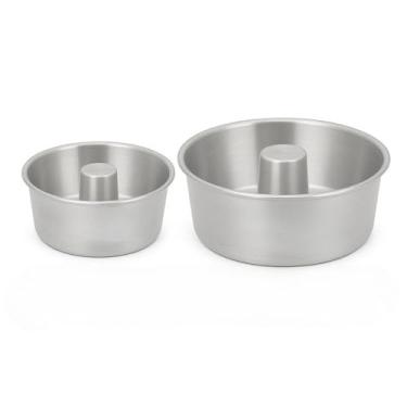 Imagem de Formas Bolo Pudim Alumínio Polido— Assa Rápido, Super Resistente Bolo/Vulcão/Canudo (forma 24-20)