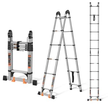 Imagem de Escada telescópica Moldura de 40 m, escada de extensão com barra de equilíbrio, capacidade máxima de 150 kg para trailers ou trabalho ao ar livre