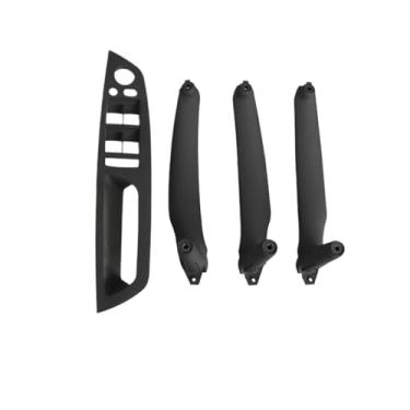 Imagem de Bege preto braço dianteiro do carro motorista lhd rhd interior maçaneta da porta painel interno puxar guarnição capa compatível para bmw e70 e71 x5 x6(Model A LHD Black)