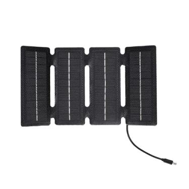 Imagem de Asixxsix Painel Solar Portátil de 20 W, Carregador de Painel Solar Dobrável Tipo C para Acampamento de Emergência Em Viagens Ao Ar Livre, ETFE Ultrafino de Silicone Monocristalino de 4