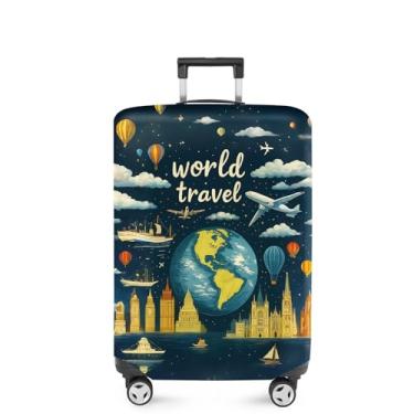 Imagem de ANNA QUEEN Capa de mala, protetor de mala, capa de viagem para bagagem de 50 a 86 cm, acessórios de viagem de elastano extensível e lavável, 114, XL(fits 32-34Inch suitcase), Moderno