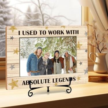 Imagem de CWIOQPYI Porta-retrato Coworkers, 10 x 15 cm, presentes de aposentadoria para mulheres, homens, colegas de trabalho, molduras de madeira com suporte de ferro para decoração de mesa de mesa -B04