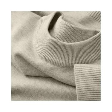 Imagem de Suéter Masculino Casual De Manga Longa Com Gola Alta Térmica De Lã Par