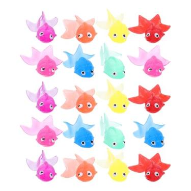 Imagem de Homoyoyo 20 peças de borracha artificial mini ornamento de peixe aquário decoração de aquário lembrancinhas de festa tropicais aniversário aprendizagem educacional cores mistas