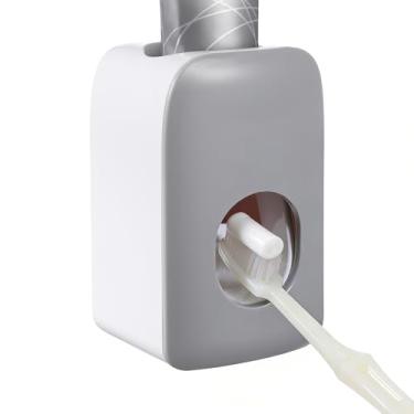 Imagem de Dispensador automático de pasta de dente, espremedor de pasta de dente, suporte de parede, acessórios espremedor de banheiro com ventosa super pegajosa para chuveiro familiar para crianças e adultos