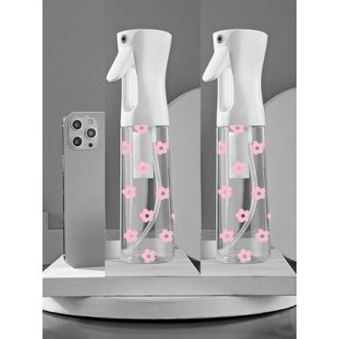 Imagem de 2 frascos de spray de embalagem original de 300 ml, corpo transparente da garrafa. Adequado para vários usos, como cabelo e plantas. Pulverizador contínuo, névoa de água ultrafina.