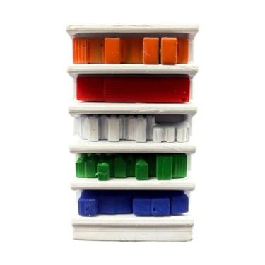 Imagem de TTETTZ Acessórios para diorama de supermercado em escala 1/64, ornamentos, miniaturas para cenários, adereços decorativos criativos para exibição, modelo em, Prateleira Branca