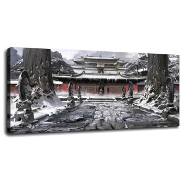 Imagem de Wukong Canvas Prints Temple Artwork Poster Wall Art For Home 1 peça Decorações com moldura 122 cm x 61 cm
