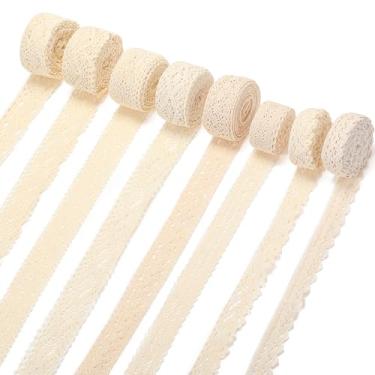 Imagem de Tatuo 40 metros de renda de algodão com acabamento vintage fita de crochê de algodão borda recortada para decoração de casamento nupcial pacote de Natal DIY costura artesanal, 5 jardas cada, 8 estilos