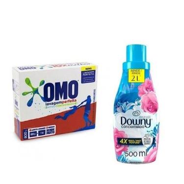 Imagem de Kit Sabão Em Pó Omo 800g + Amaciante Downy 500ml roupas perfeitas Lava