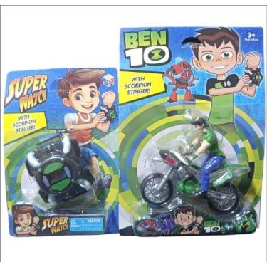 Imagem de Brinquedo Kit Aventura Ben 10 Boneco Mais Moto e Relógio Musical