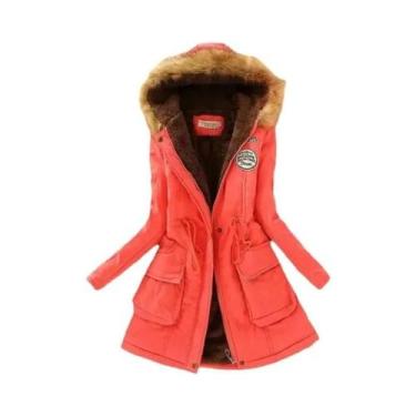 Imagem de Jaqueta De Algodão Feminina Para Outono E Inverno, Acolchoada, Com Cap