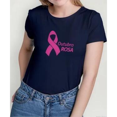 Imagem de  Camiseta Camisa Algodão Feminina Masculina  Campanha Outubro Rosa Pre