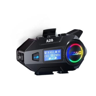 Imagem de motocicleta capacete bluetooth fone de ouvido com tela LCD IP67 waterproof interfone fone de ouvido bluetooth(preto-A28)