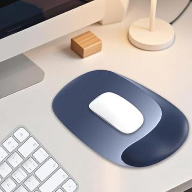 Imagem de Mouse pad ergonômico com descanso de pulso em gel, tapete de mouse confortável com superfície de suporte de pulso lisa base de poliuretano antiderrapante para alívio da dor, tapete de acessórios de