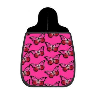 Imagem de Lixeira De Carro Organizador Lixinhocar Borboletas Vermelhas Fundo Rosa