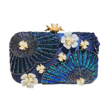 Imagem de NLAIOUSL Bolsa de casamento e festa com design de lantejoulas e pérolas bolsas de ombro para noite bolsas de jantar para mulheres modernas