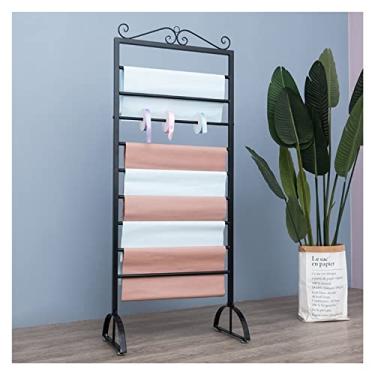 Imagem de HHHJQFAAT Rack de papel de embrulho vertical, suporte organizador de exibição de gravata barra transversal removível para toalhas/calças/papel de embrulho/fita de presente (cor: preto, tamanho: 45 cm