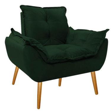 Imagem de Poltrona Opala Palito Mel Suede Verde - Doce Sonho Móveis