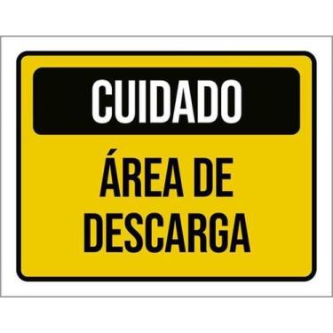 Imagem de Kit 10 Placas Cuidado Área De Descarga 36X46 - Sinalizo