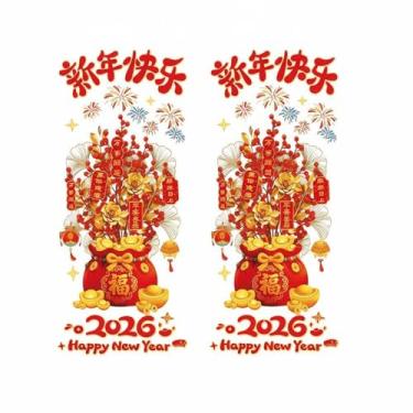 Imagem de Fenteer 2x Adesivo de Janela para o Ano Chinês, Adesivo Decorativo para Janela, de Vidro para o Festival da Primavera, para Escritório e Casa, Style C