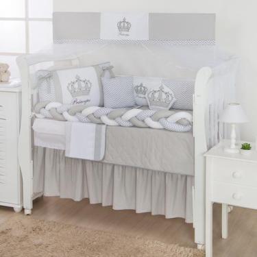 Imagem de Kit Berço Trança Coroa Imperial 12 peças Com Saia Diversas Cores - Bea