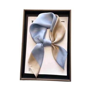 Imagem de Lenço De Seda De 70cm Para Mulheres, Lenço De Cetim Da Moda, Laços De 
